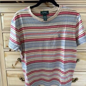 Lauren Ralph Lauren Striped Red and Blue Top
